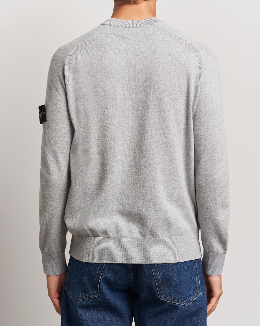Herre | Gensere | Stone Island | Cardigan Knit Geelong Wool Crew Neck Melange Grey