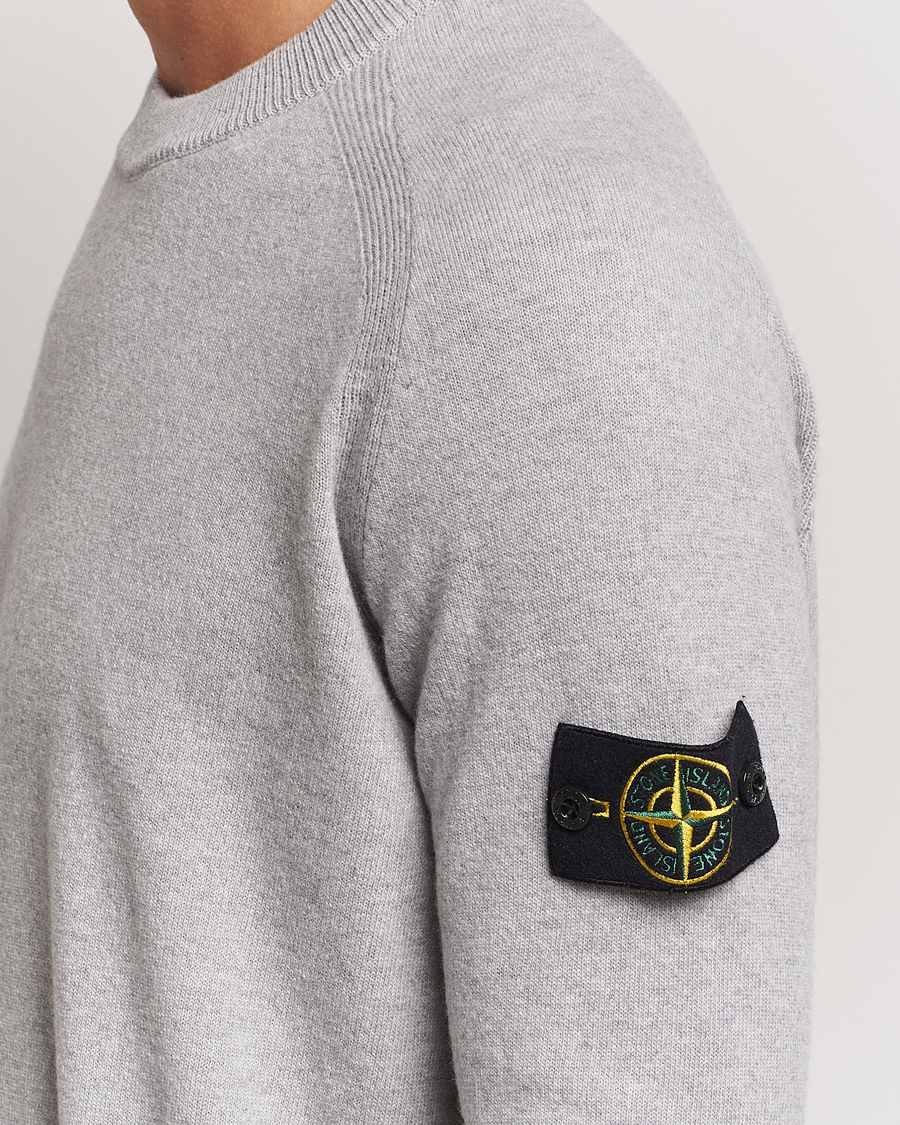 Herre | Gensere | Stone Island | Cardigan Knit Geelong Wool Crew Neck Melange Grey