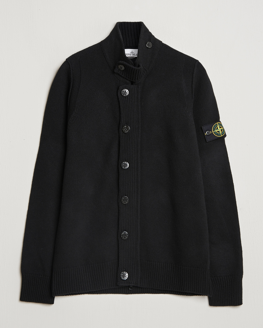 Herre | Gensere | Stone Island | Knitted Lambswool Zip Cardigan Black