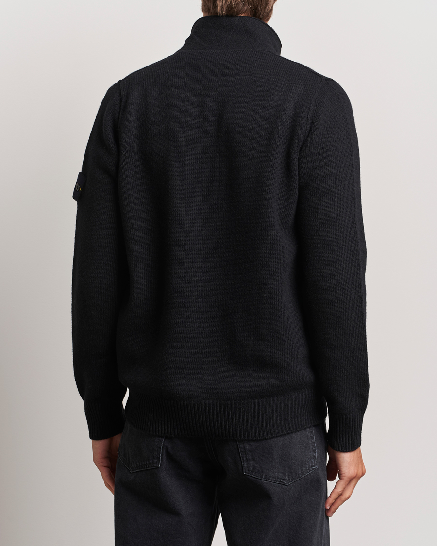 Herre | Gensere | Stone Island | Knitted Lambswool Zip Cardigan Black