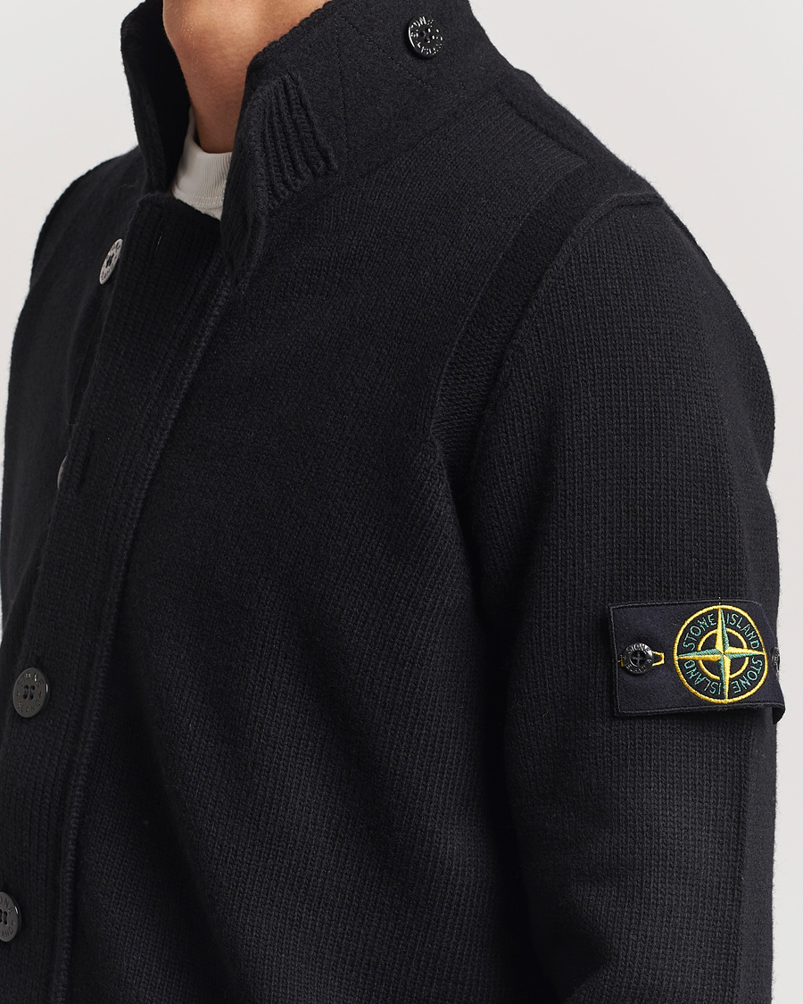 Herre | Gensere | Stone Island | Knitted Lambswool Zip Cardigan Black