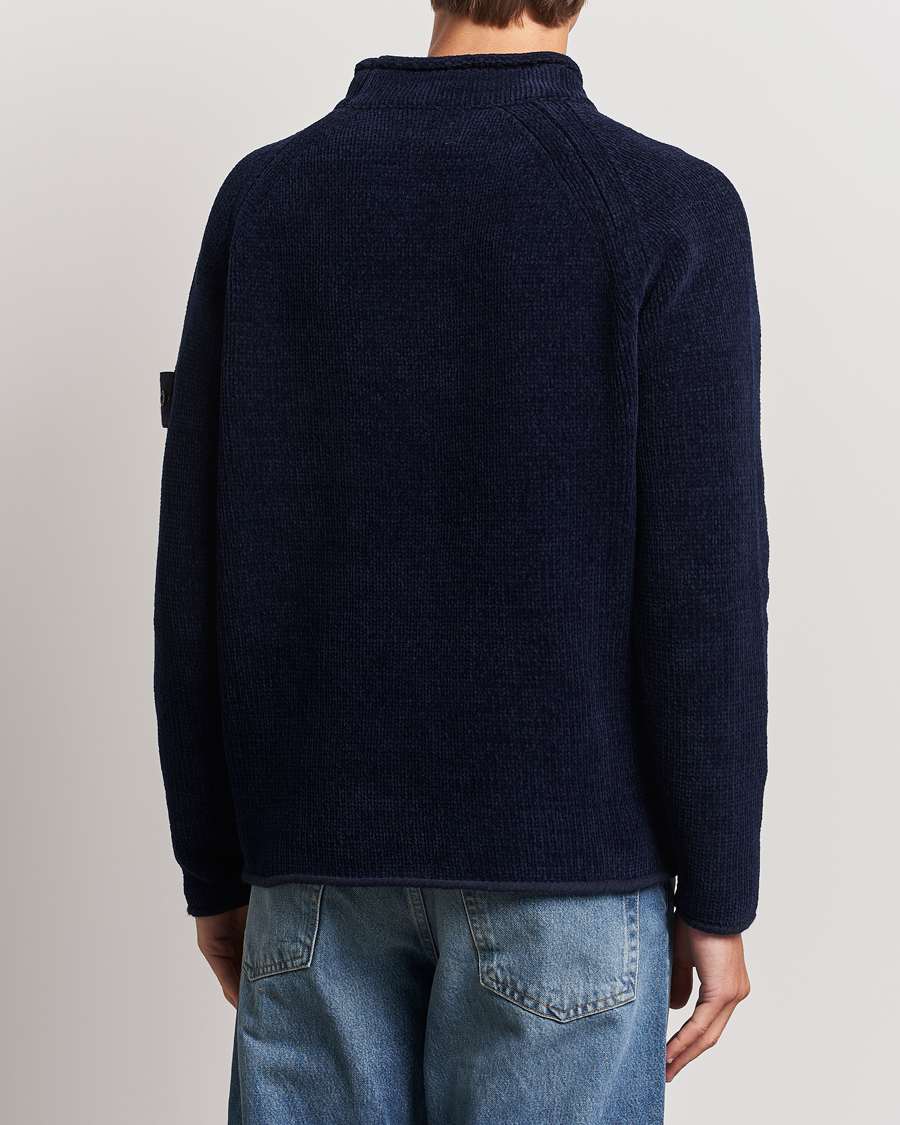 Herre | Gensere | Stone Island | Cotton Chenille Mock Neck Navy Blue