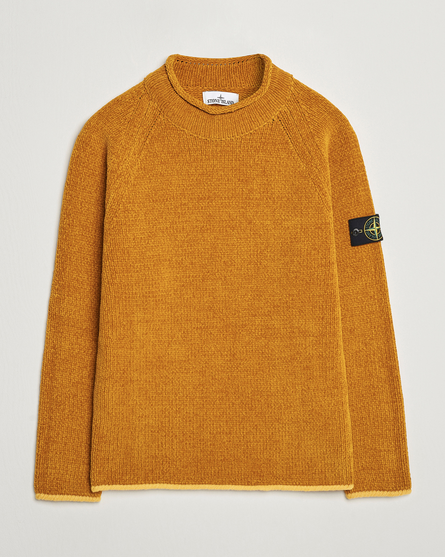 Herre | Gensere | Stone Island | Cotton Chenille Mock Neck Mustard