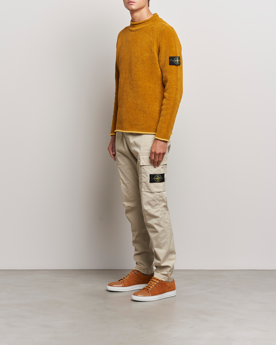 Herre | Gensere | Stone Island | Cotton Chenille Mock Neck Mustard