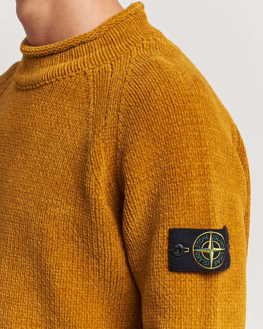 Herre | Gensere | Stone Island | Cotton Chenille Mock Neck Mustard