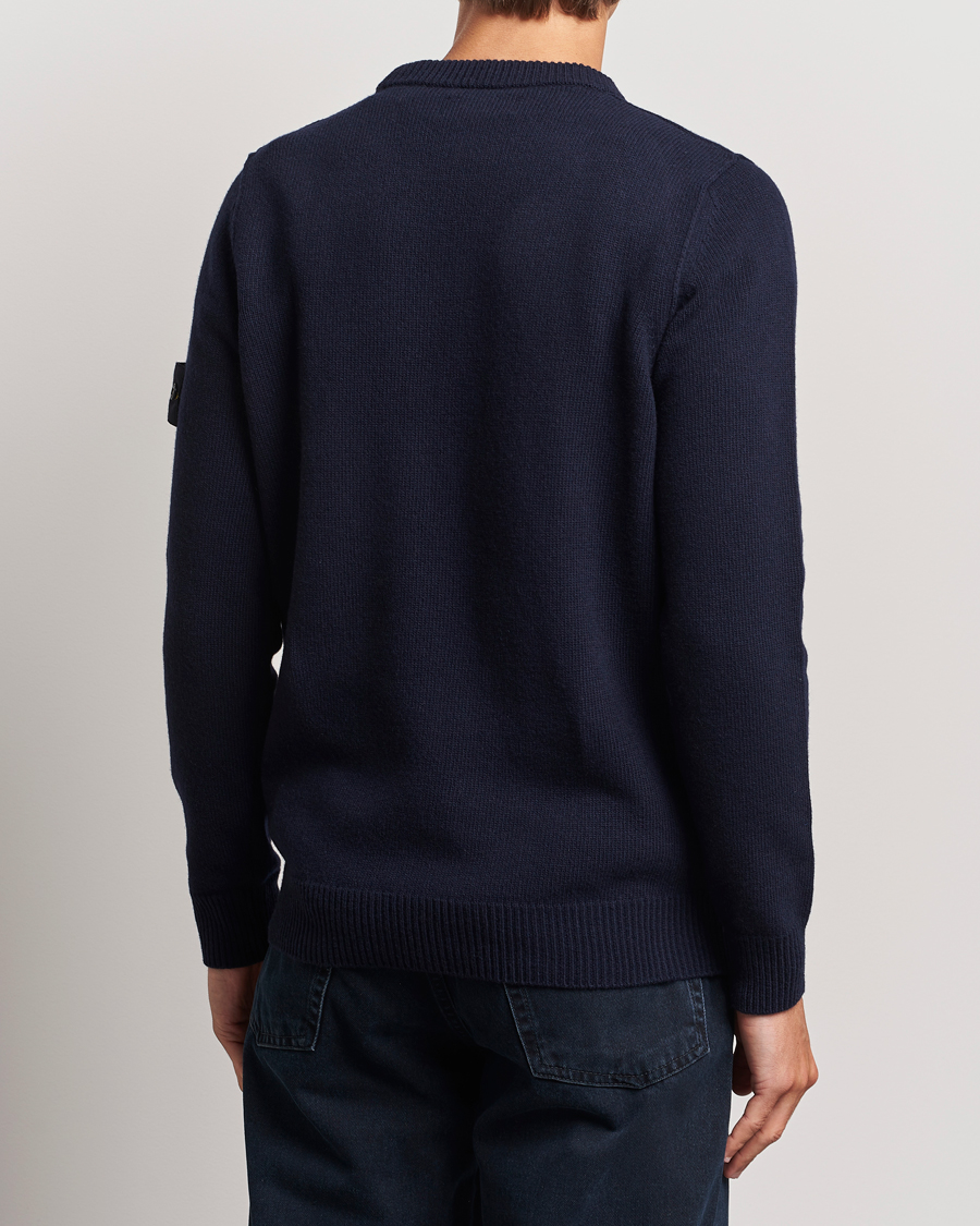 Herre | Gensere | Stone Island | Knitted Lambwool Sweater Navy Blue