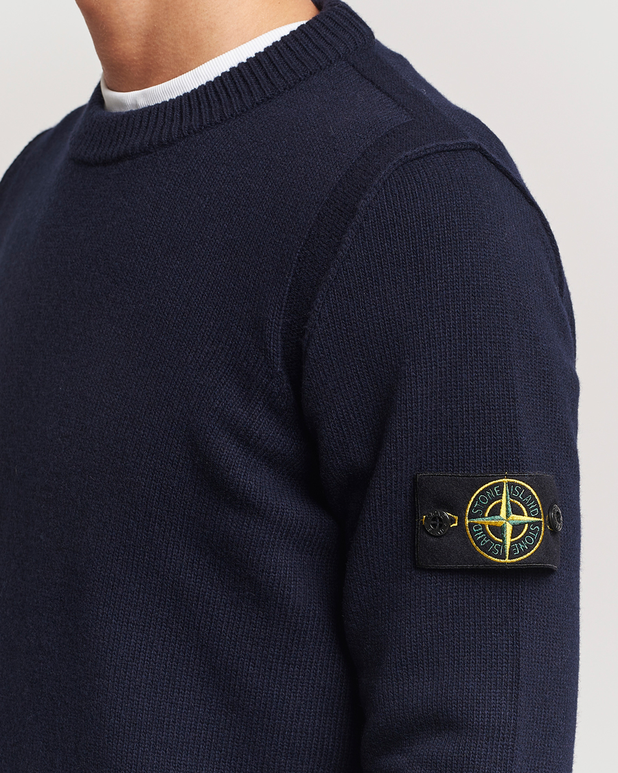 Herre | Gensere | Stone Island | Knitted Lambwool Sweater Navy Blue