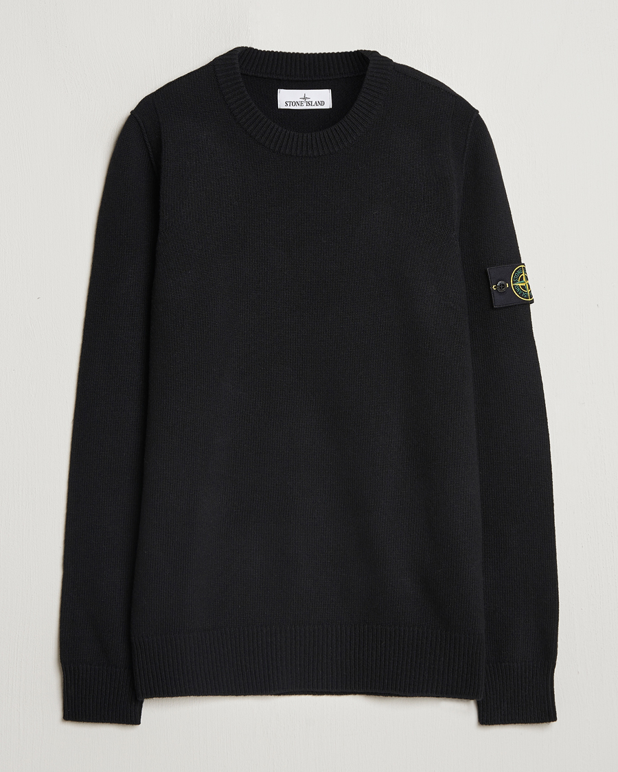 Herre | Gensere | Stone Island | Knitted Lambwool Sweater Black