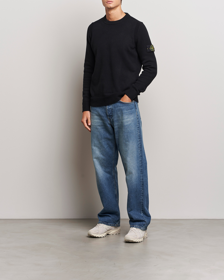 Herre | Gensere | Stone Island | Knitted Lambwool Sweater Black