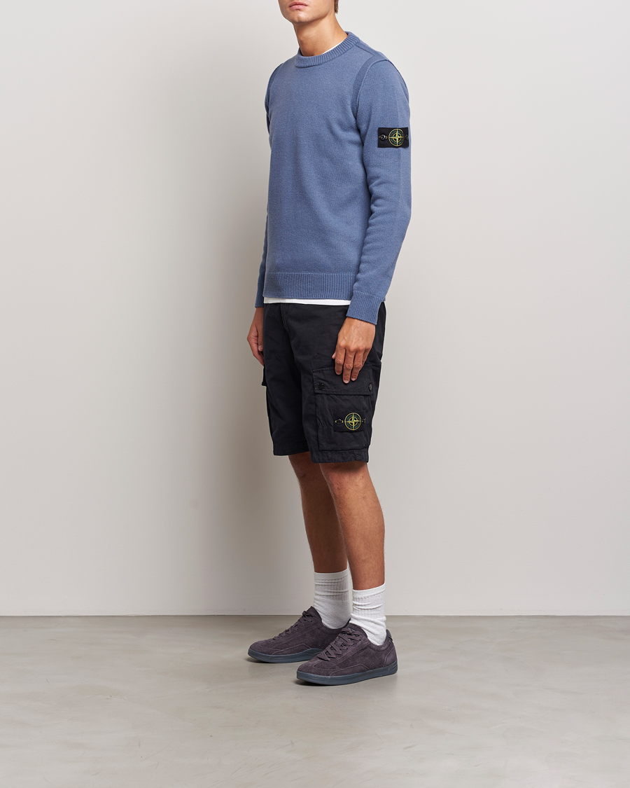 Herre | Gensere | Stone Island | Knitted Lambwool Sweater Mid Blue