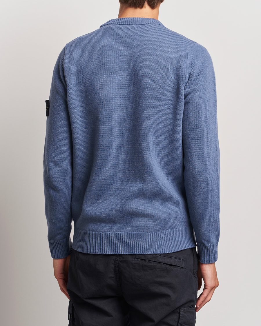 Herre | Gensere | Stone Island | Knitted Lambwool Sweater Mid Blue