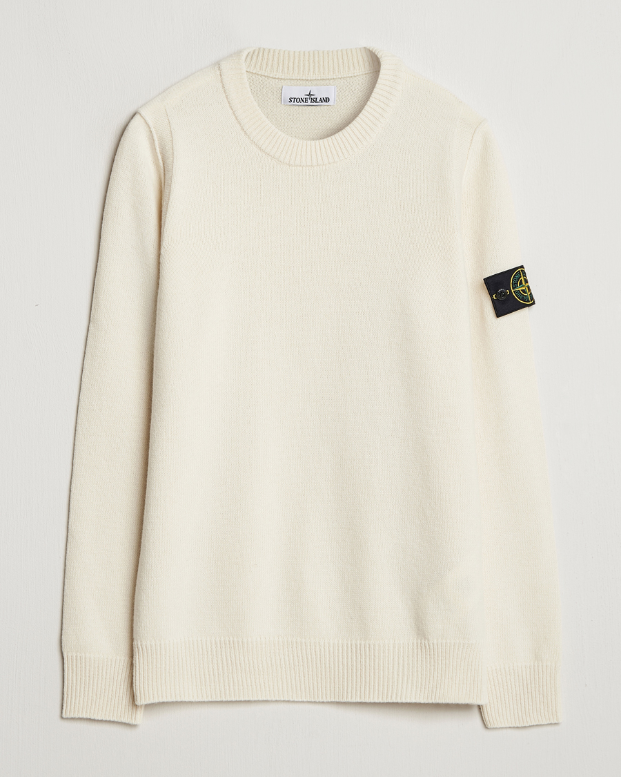 Herre | Gensere | Stone Island | Knitted Lambwool Sweater Natural