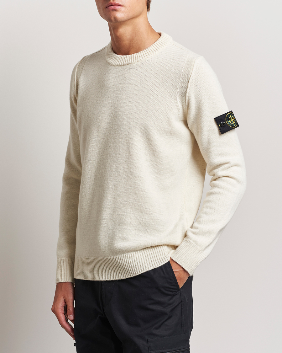 Herre | Gensere | Stone Island | Knitted Lambwool Sweater Natural