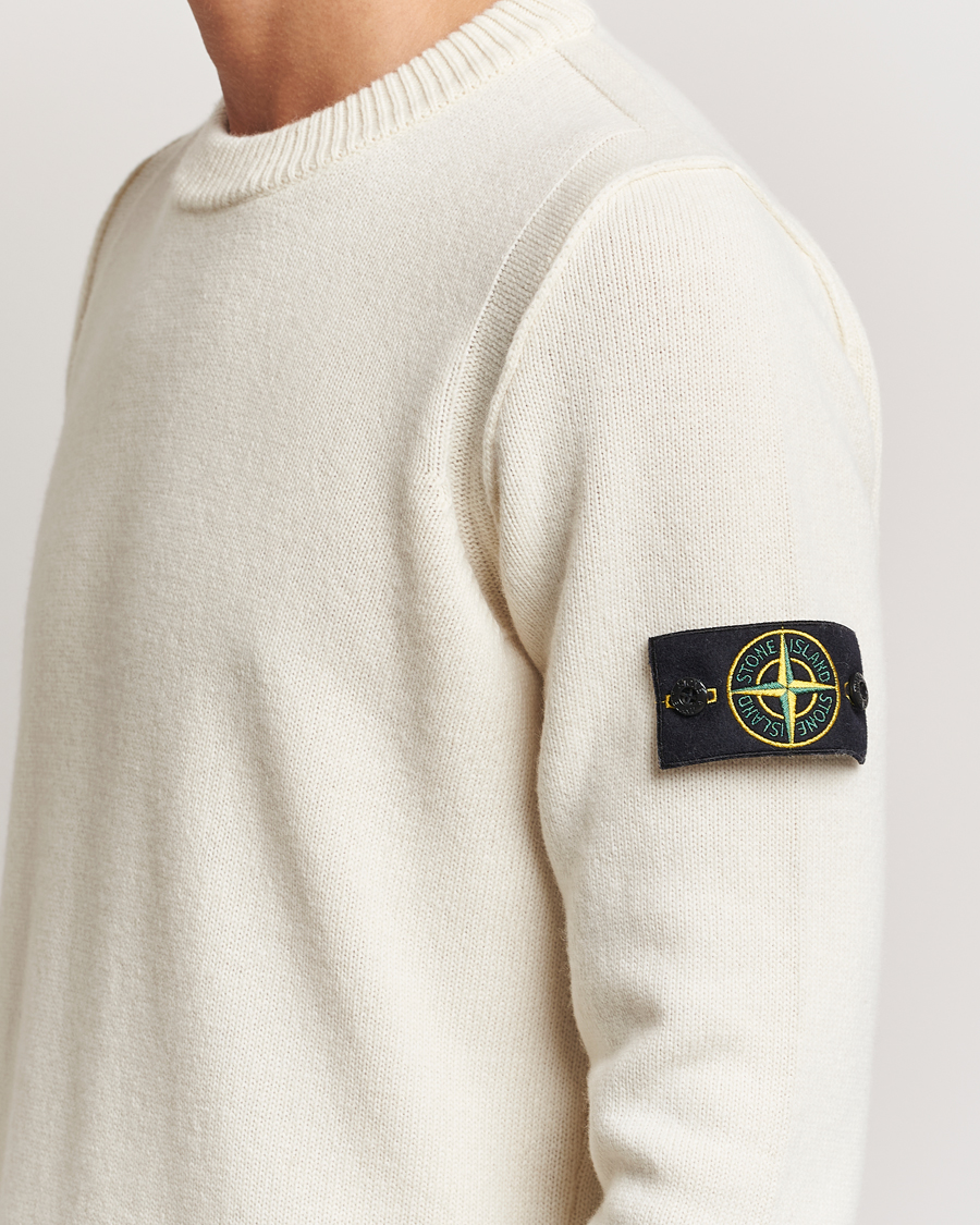 Herre | Gensere | Stone Island | Knitted Lambwool Sweater Natural