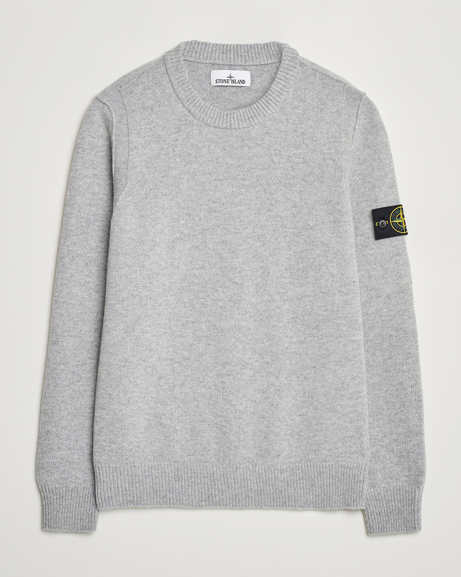 Herre | Gensere | Stone Island | Knitted Lambwool Sweater Melange Grey