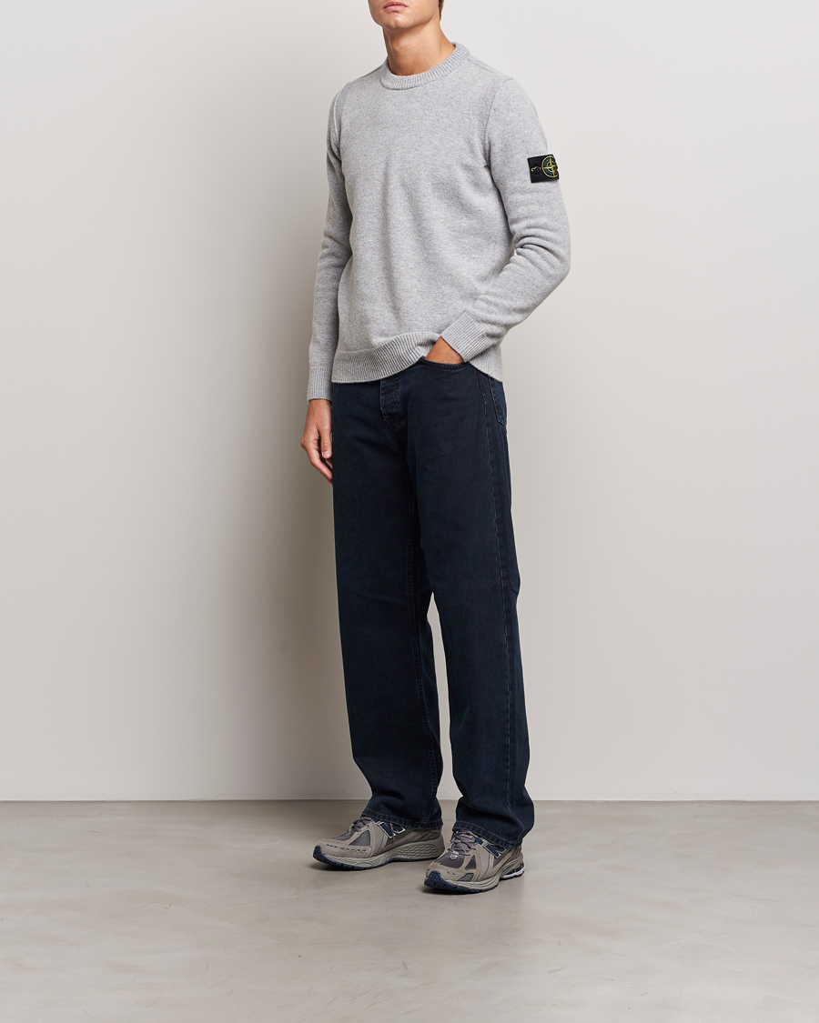 Herre | Gensere | Stone Island | Knitted Lambwool Sweater Melange Grey