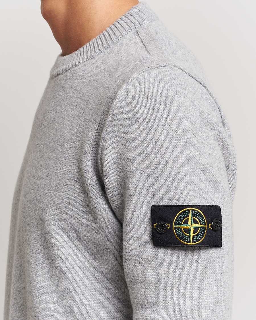 Herre | Gensere | Stone Island | Knitted Lambwool Sweater Melange Grey