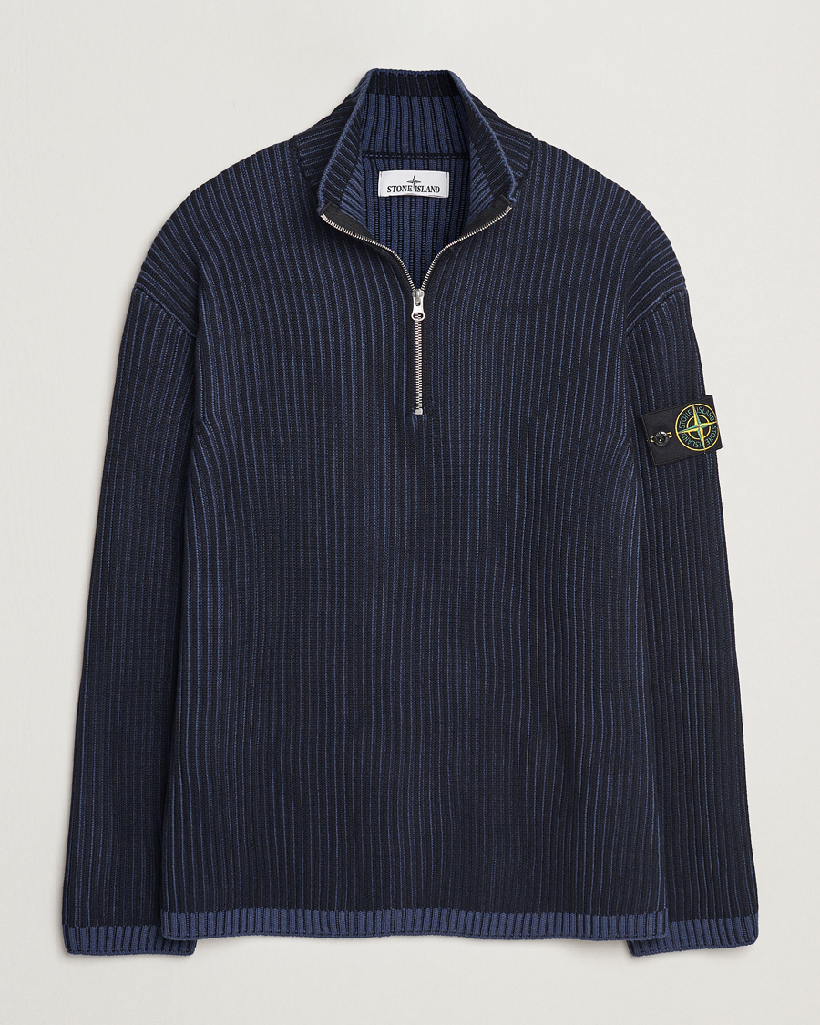 Herre | Gensere | Stone Island | Full Rib Wool Half Zip Navy Blue
