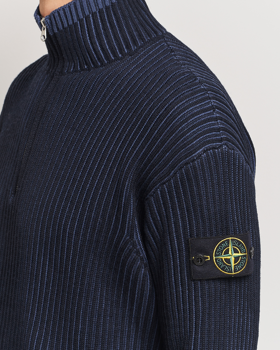 Herre | Gensere | Stone Island | Full Rib Wool Half Zip Navy Blue