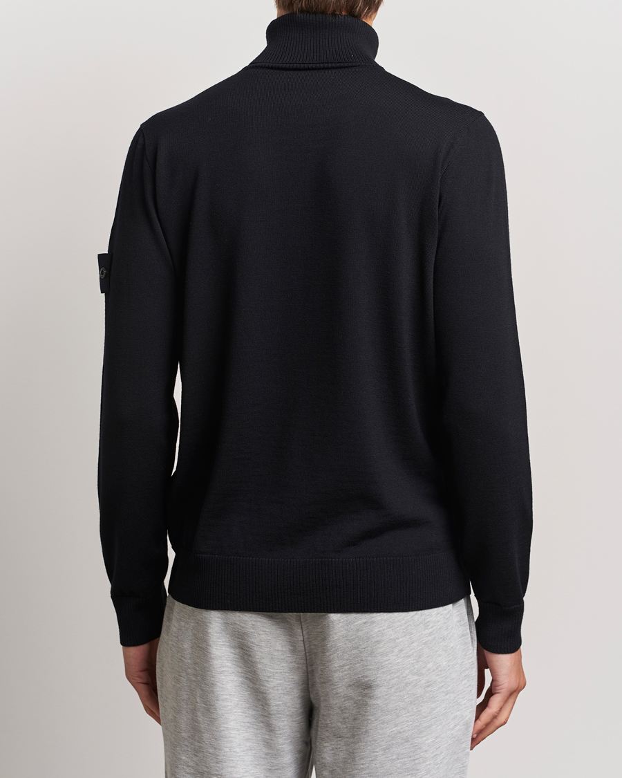 Herre | Gensere | Stone Island | Knitted Wool Polo Black