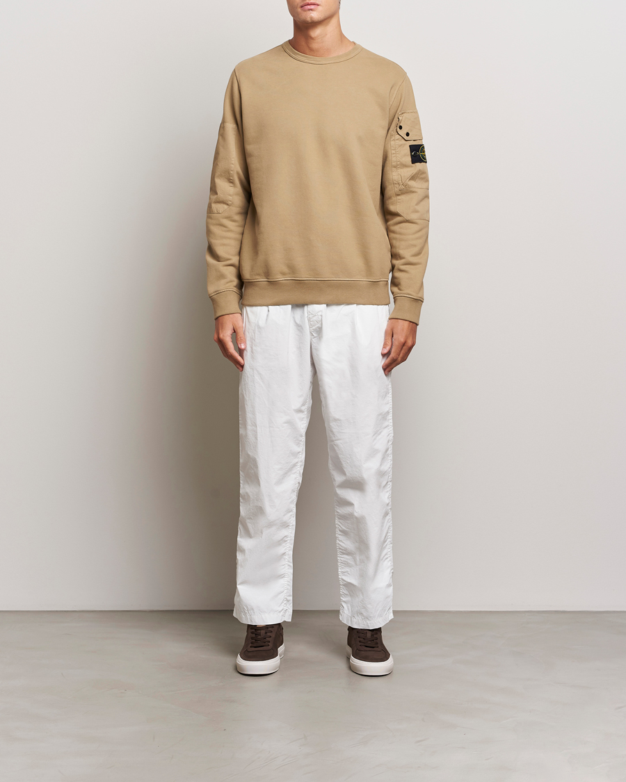 Herre | Gensere | Stone Island | Brushed Cotton Fleece Sweatshirt Biscuit