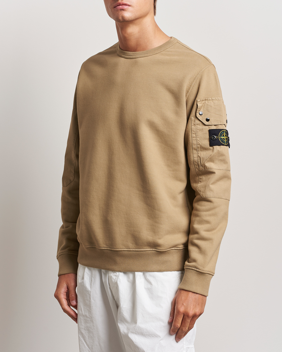 Herre | Gensere | Stone Island | Brushed Cotton Fleece Sweatshirt Biscuit