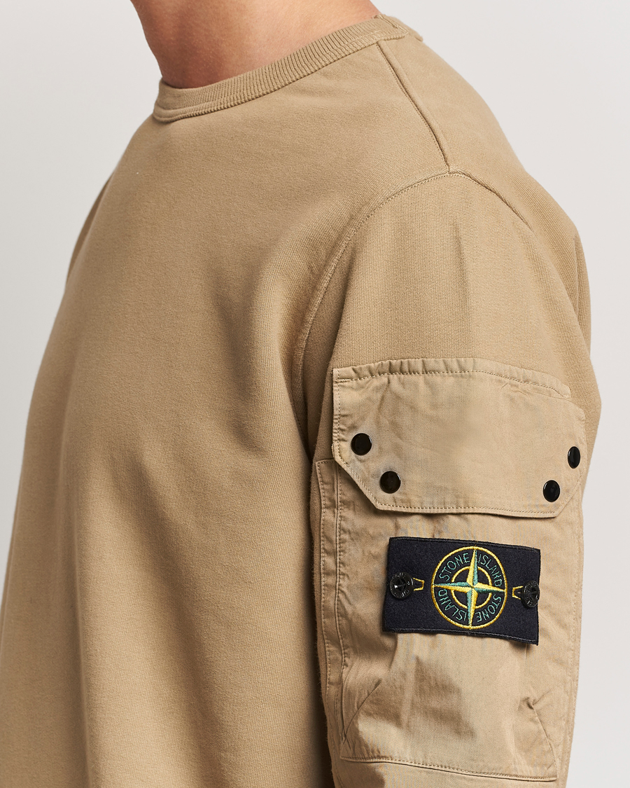 Herre | Gensere | Stone Island | Brushed Cotton Fleece Sweatshirt Biscuit