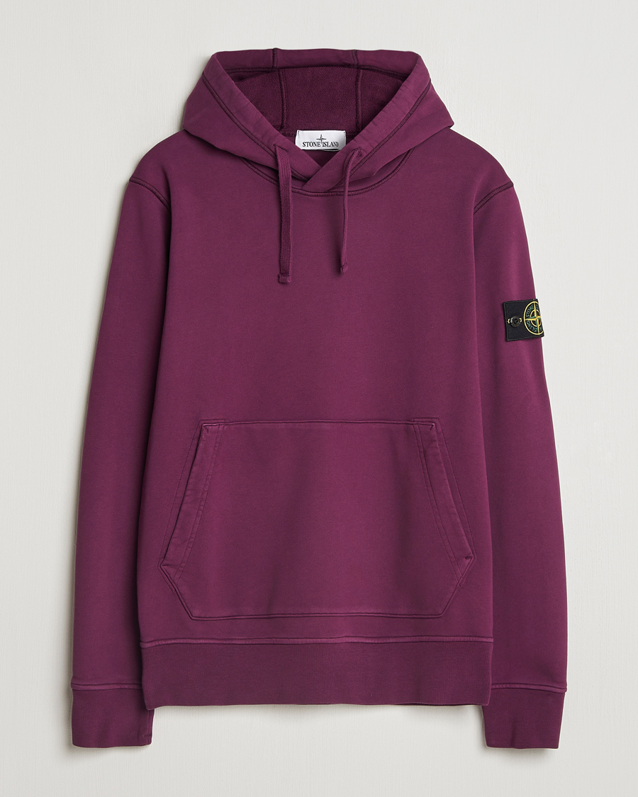 Herre | Gensere | Stone Island | Garment Dyed Fleece Hood Burgundy