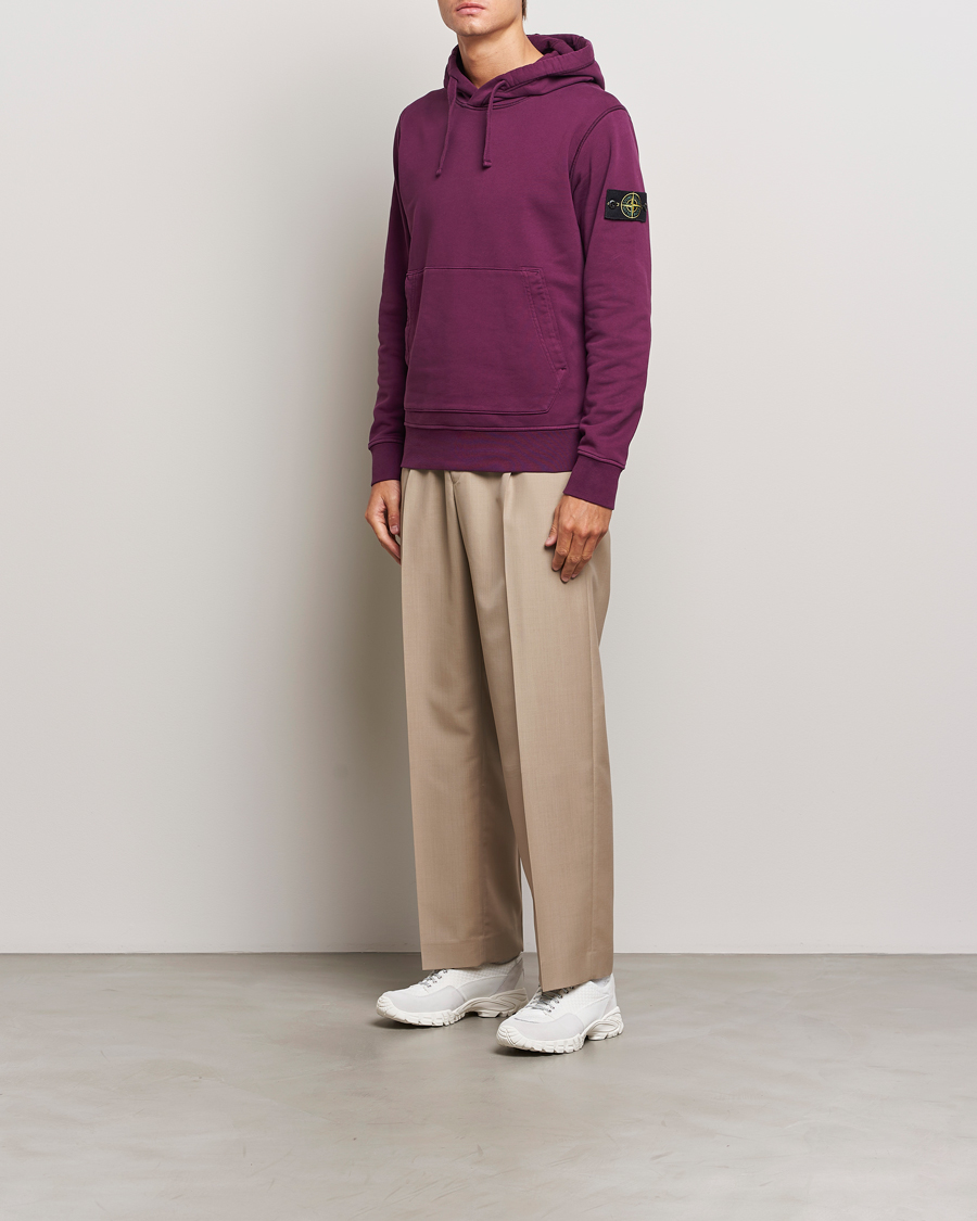 Herre | Gensere | Stone Island | Garment Dyed Fleece Hood Burgundy