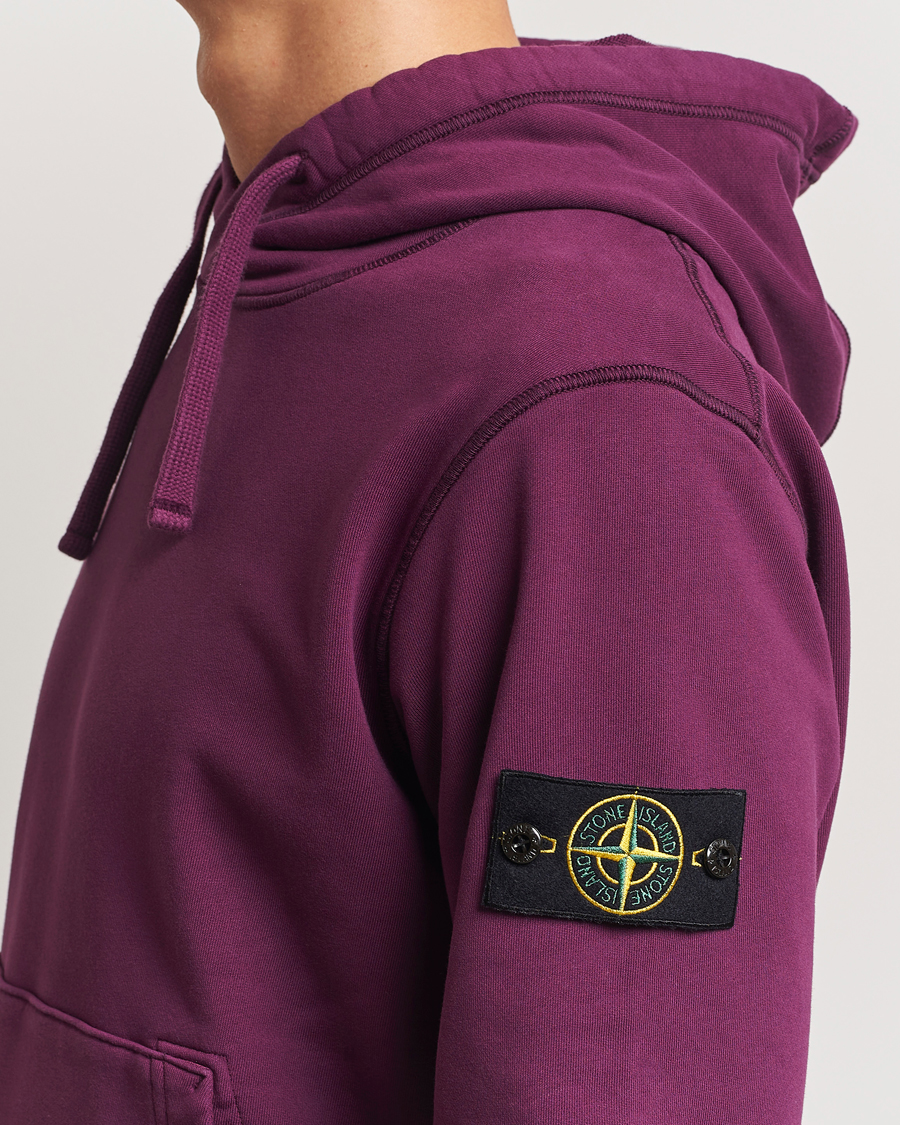 Herre | Gensere | Stone Island | Garment Dyed Fleece Hood Burgundy