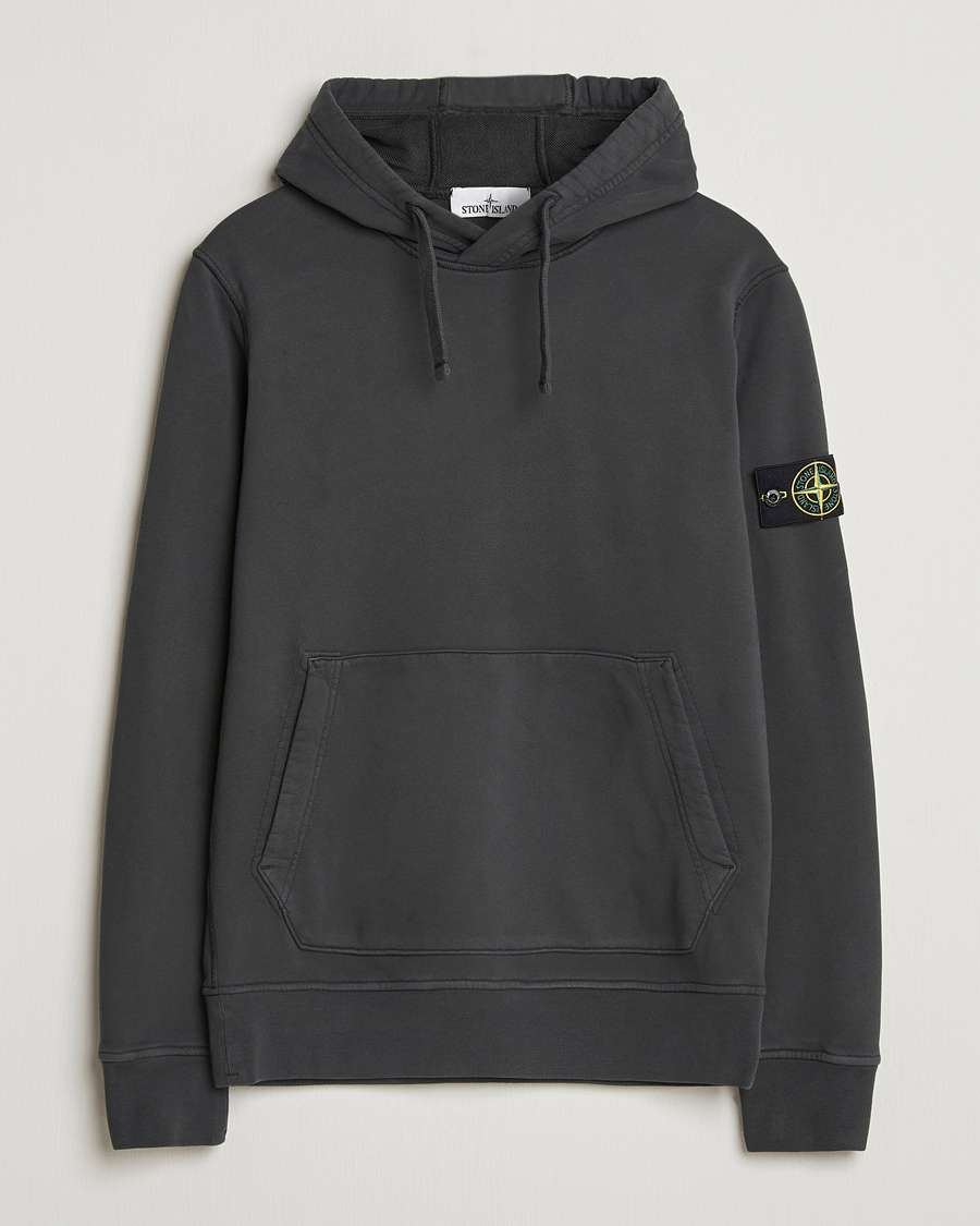Herre | Gensere | Stone Island | Garment Dyed Fleece Hood Lead Grey