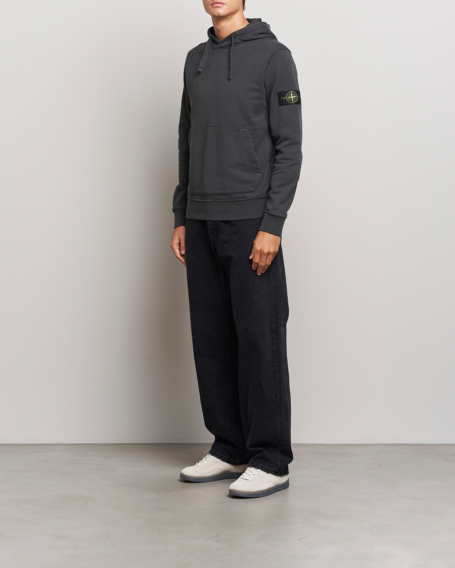 Herre | Gensere | Stone Island | Garment Dyed Fleece Hood Lead Grey
