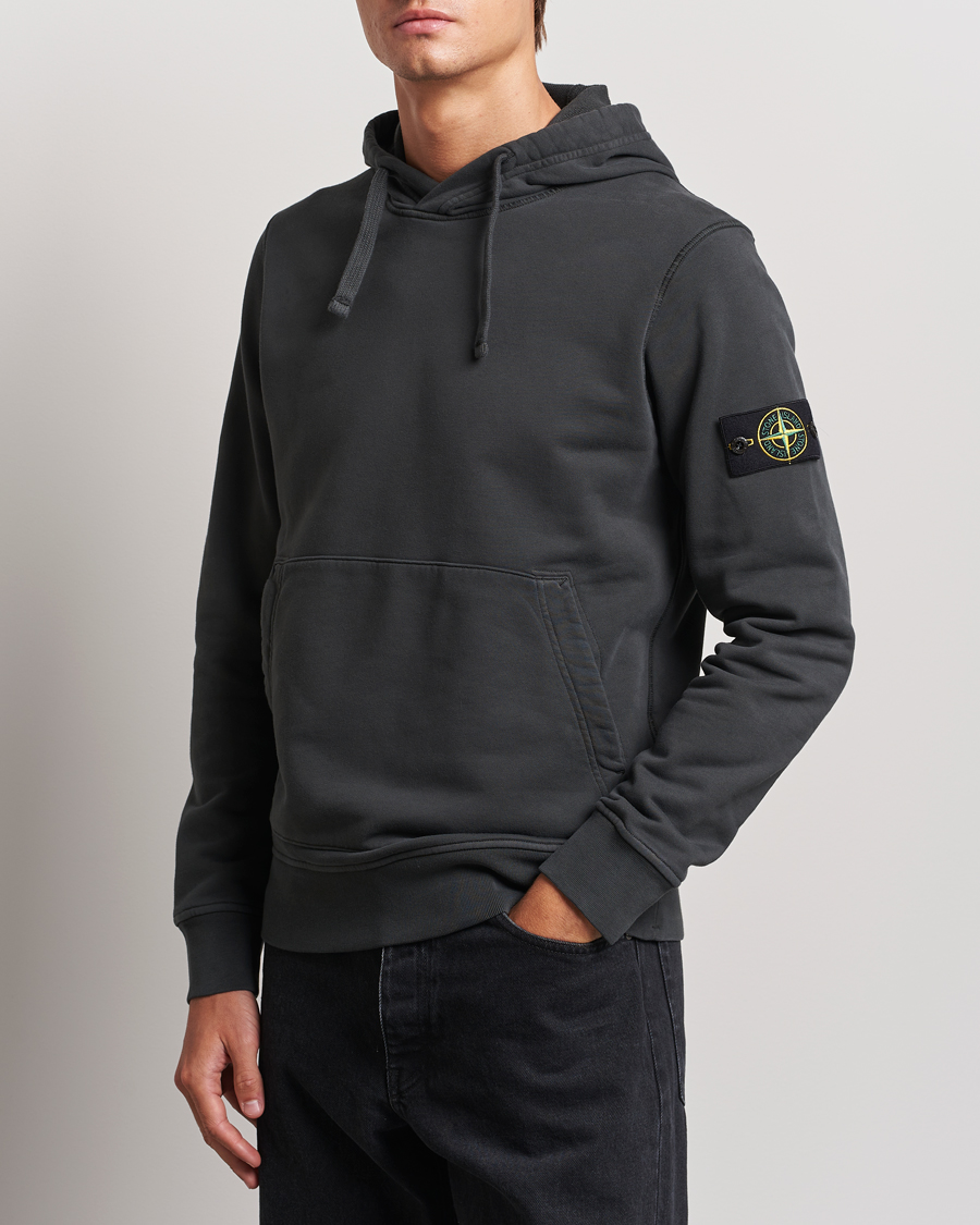 Herre | Gensere | Stone Island | Garment Dyed Fleece Hood Lead Grey