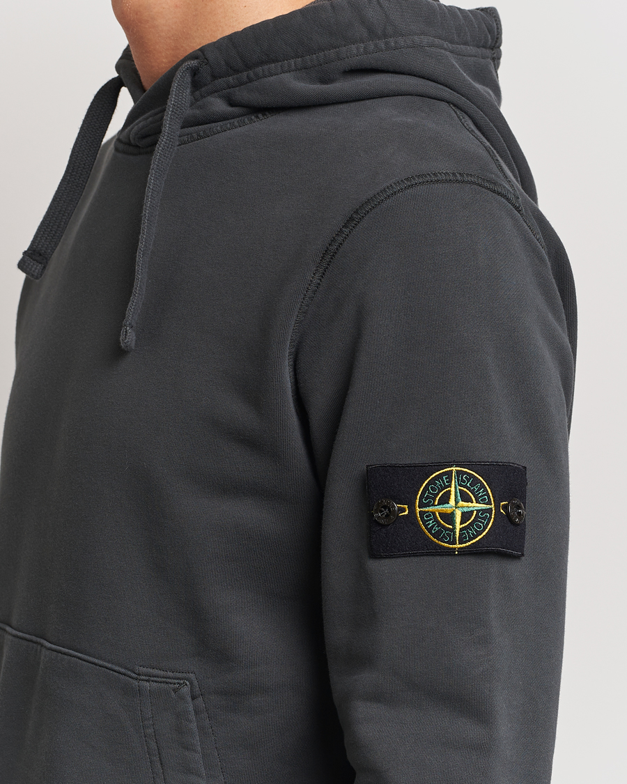 Herre | Gensere | Stone Island | Garment Dyed Fleece Hood Lead Grey