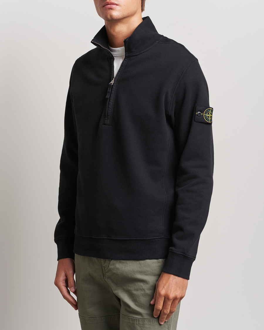 Herre | Gensere | Stone Island | Garment Dyed Fleece Half Zip Black