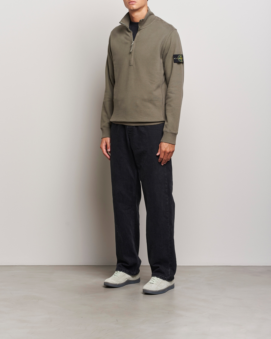 Herre | Gensere | Stone Island | Garment Dyed Fleece Half Zip Walnut