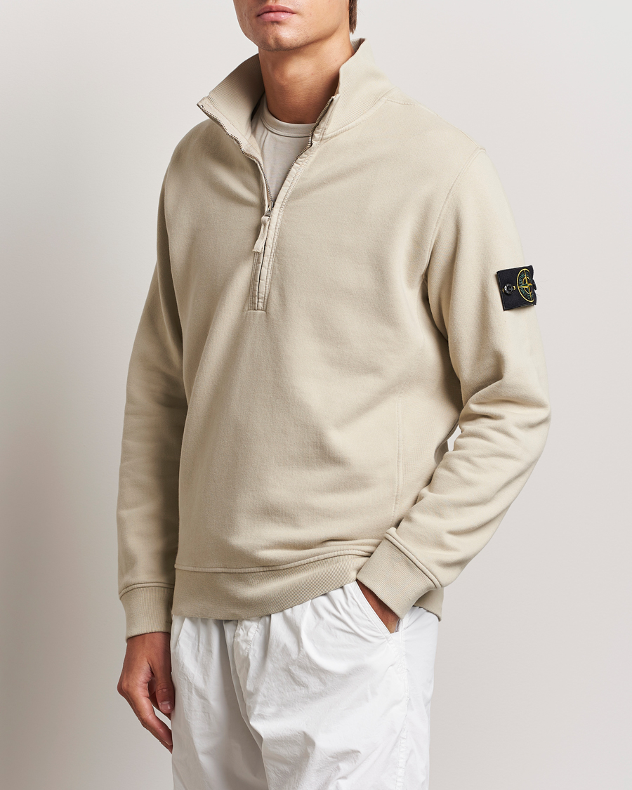 Herre | Gensere | Stone Island | Garment Dyed Fleece Half Zip Plaster