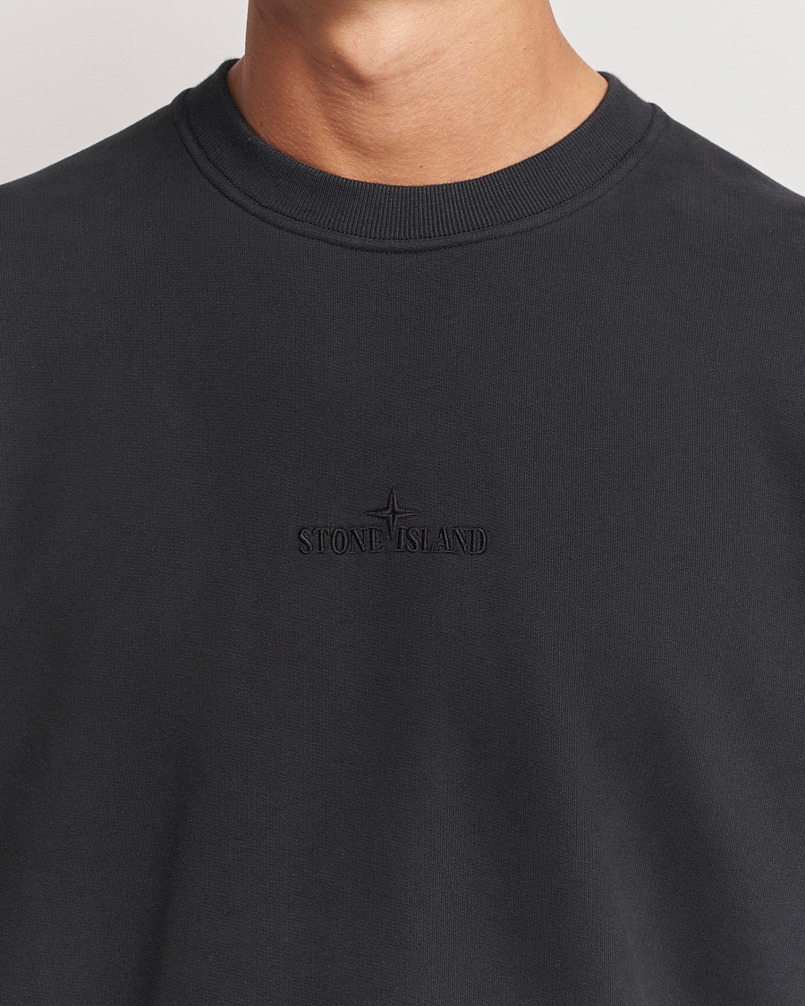Herre | Gensere | Stone Island | Garment Dyed Fleece Logo Sweatshirt Black