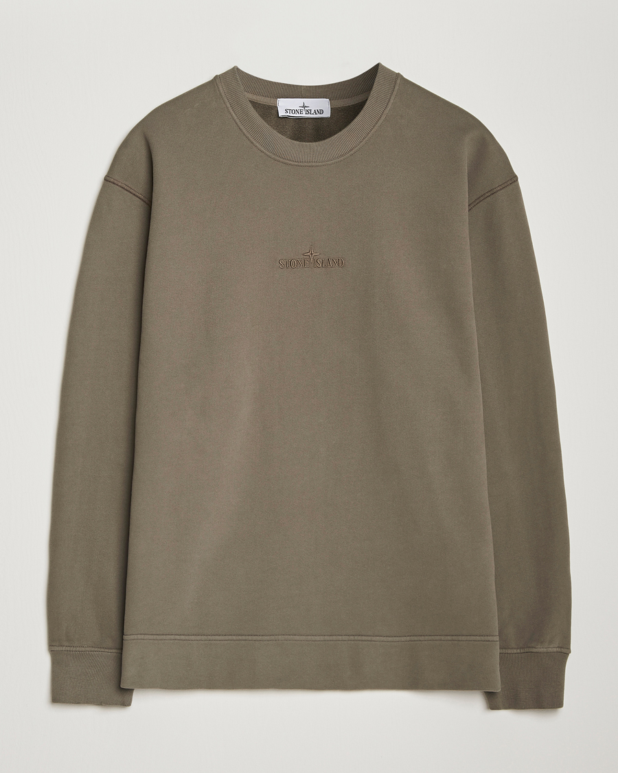 Herre | Gensere | Stone Island | Garment Dyed Fleece Logo Sweatshirt Walnut