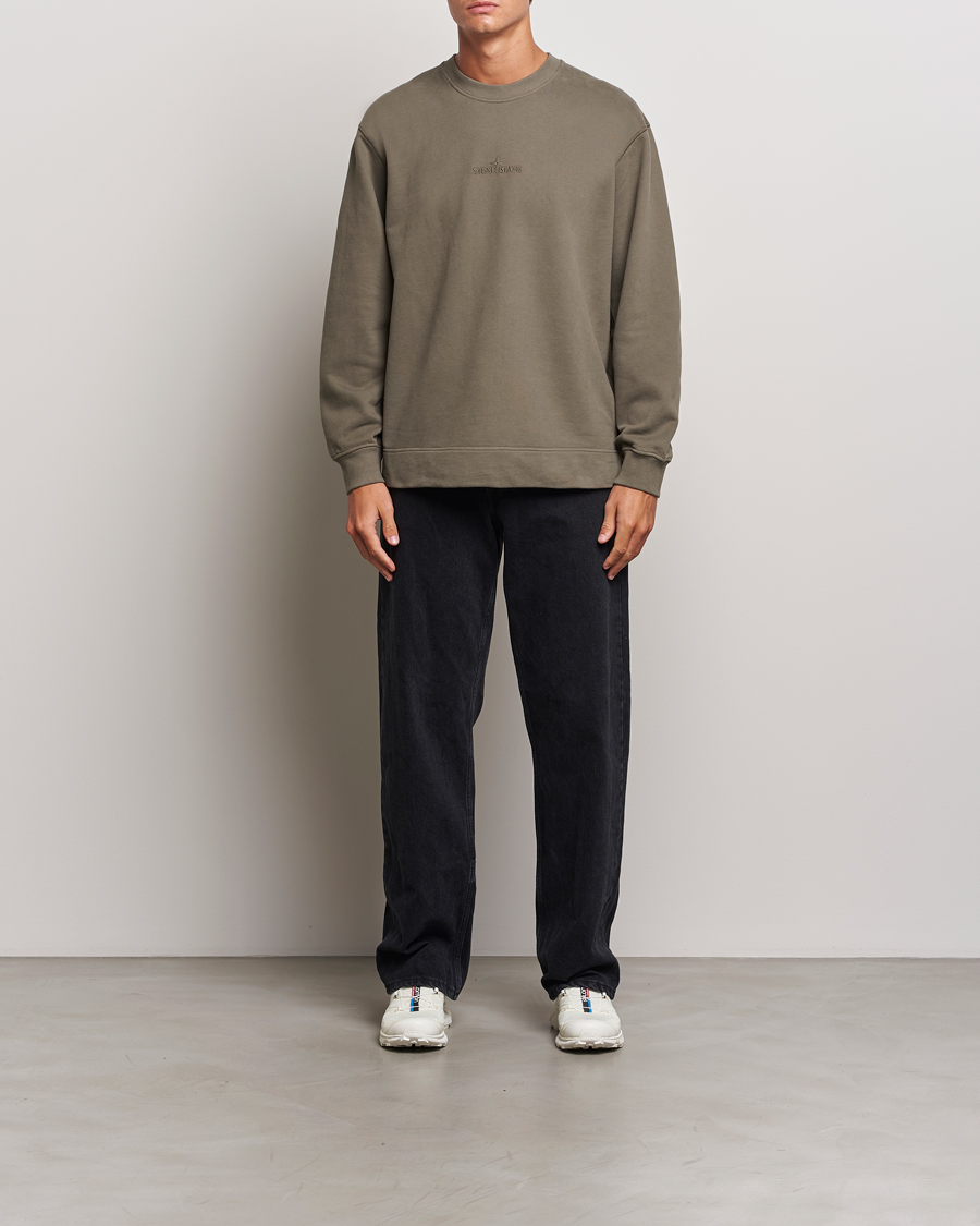 Herre | Gensere | Stone Island | Garment Dyed Fleece Logo Sweatshirt Walnut