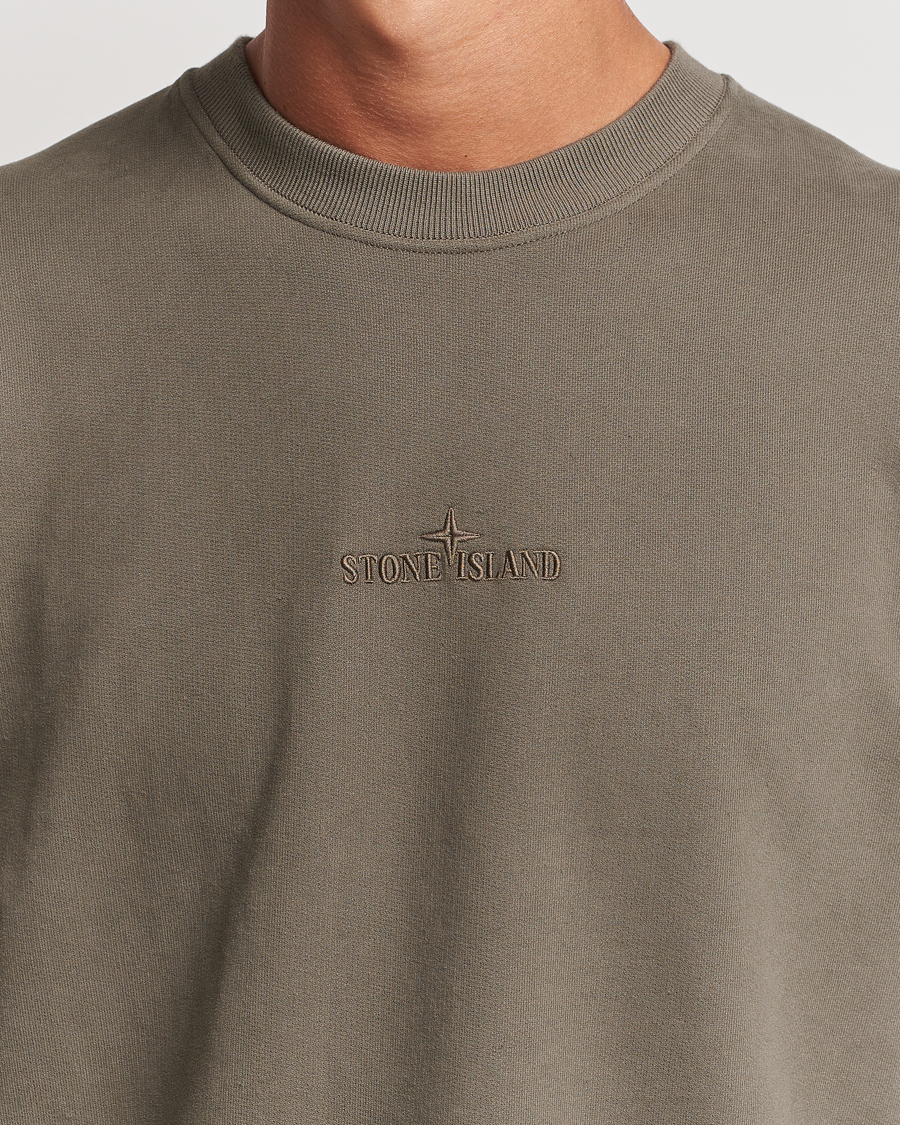 Herre | Gensere | Stone Island | Garment Dyed Fleece Logo Sweatshirt Walnut