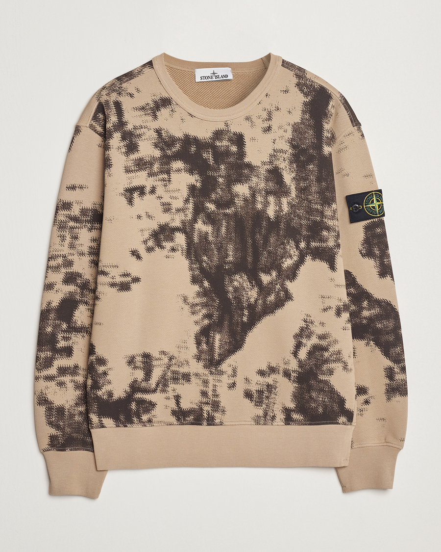 Herre | Gensere | Stone Island | Garment Dyed Fleece Camo Sweatshirt Dove Grey