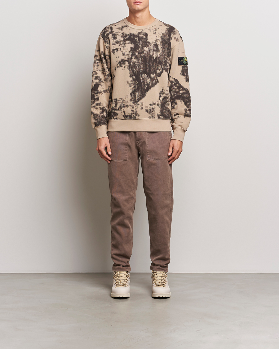 Herre | Gensere | Stone Island | Garment Dyed Fleece Camo Sweatshirt Dove Grey
