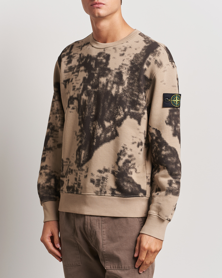 Herre | Gensere | Stone Island | Garment Dyed Fleece Camo Sweatshirt Dove Grey