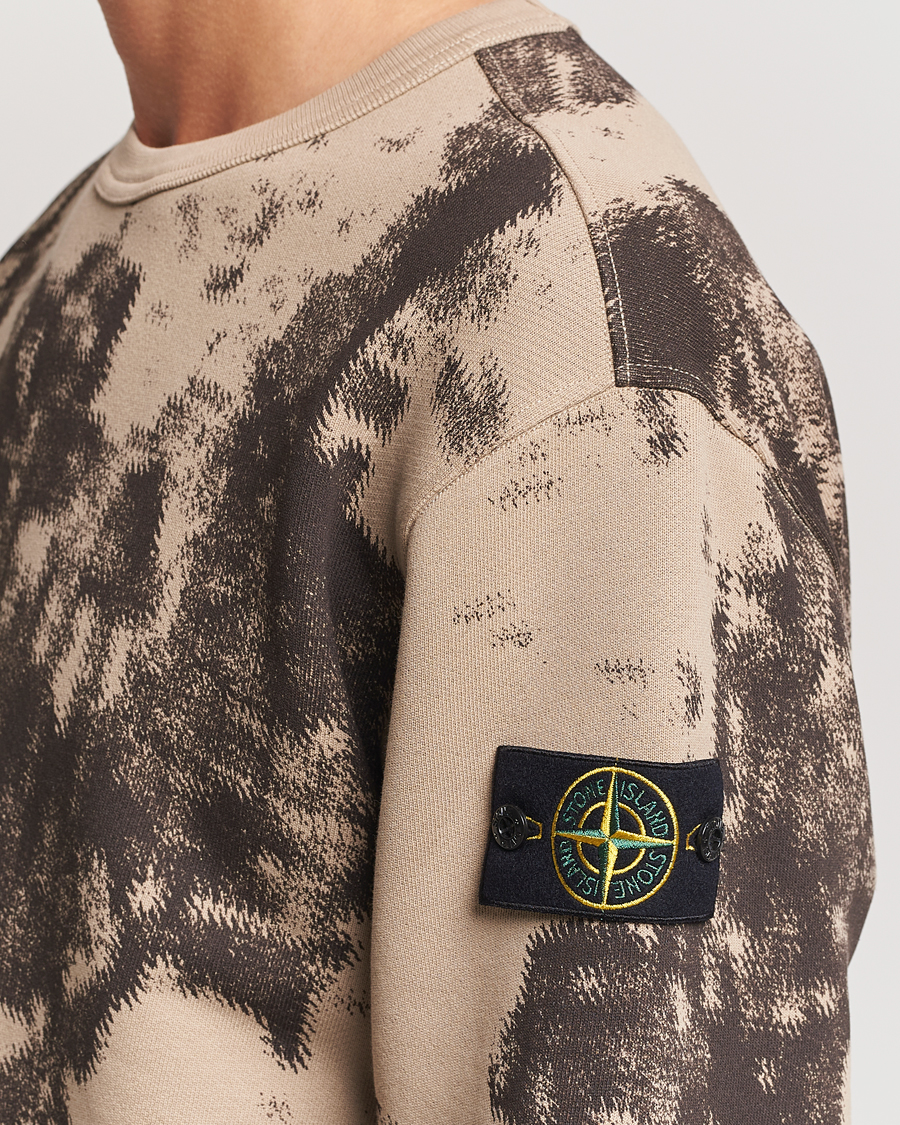 Herre | Gensere | Stone Island | Garment Dyed Fleece Camo Sweatshirt Dove Grey