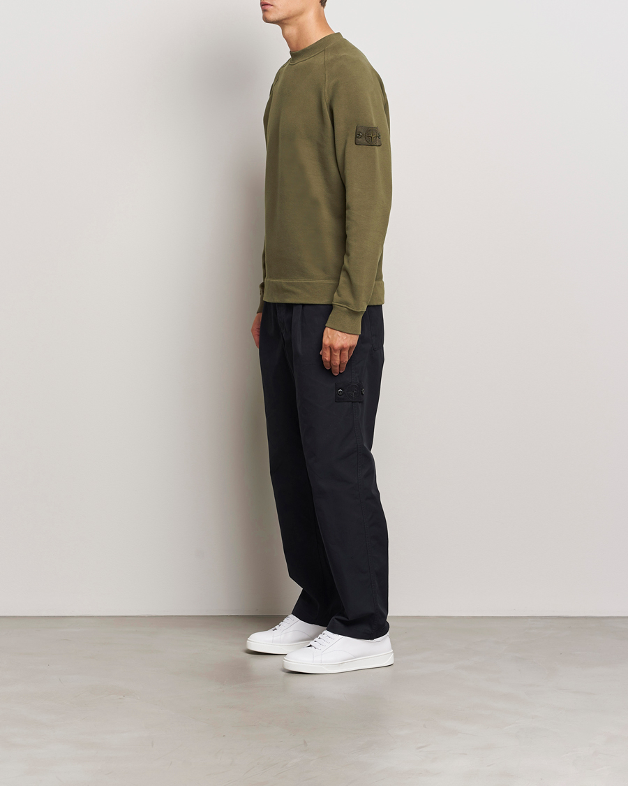 Herre | Gensere | Stone Island | Ghost Organic Cotton Fleece Sweatshirt Military Green