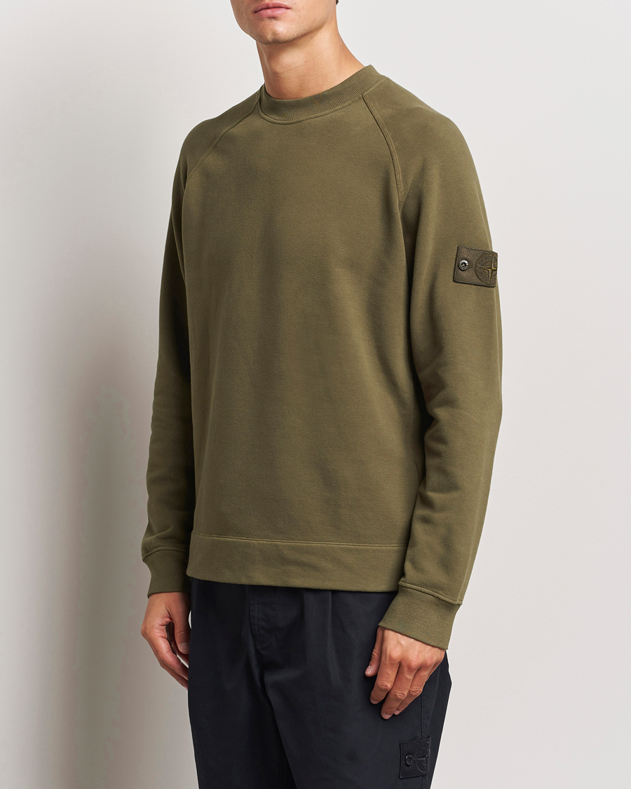 Herre | Gensere | Stone Island | Ghost Organic Cotton Fleece Sweatshirt Military Green