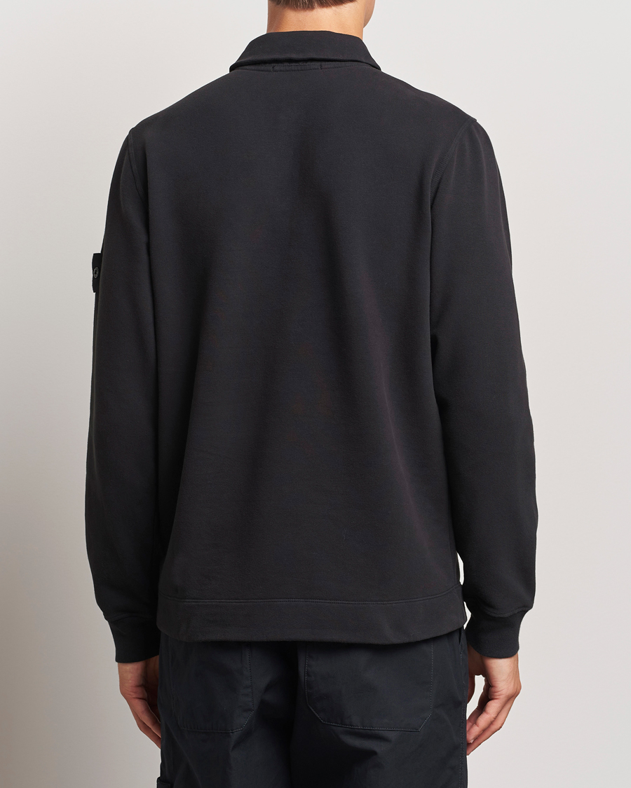 Herre | Gensere | Stone Island | Ghost Organic Cotton Fleece Polo Sweatshirt Black