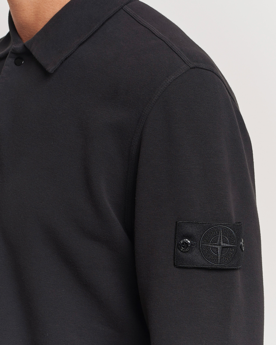 Herre | Gensere | Stone Island | Ghost Organic Cotton Fleece Polo Sweatshirt Black