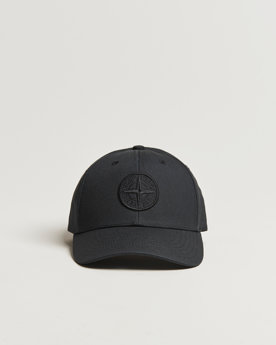 Herre | Stone Island Cotton Rep Logo Cap Black | Stone Island | Cotton Rep Logo Cap Black